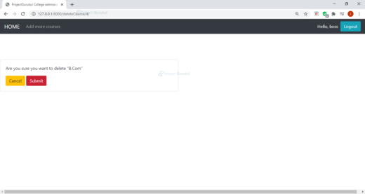 Online College Admission Management System Python Project - Project Gurukul