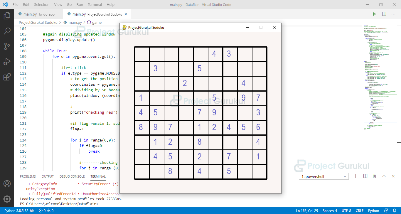 solving sudoku python