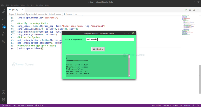 Python Extract Song Lyrics Project - Project Gurukul