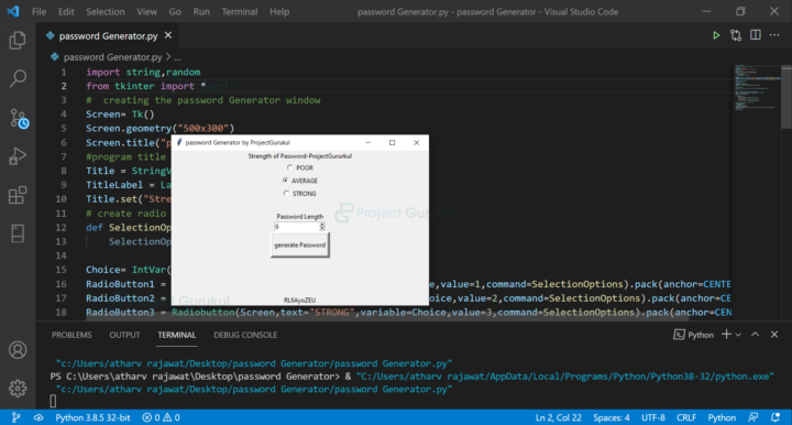 Create a Random Password Generator using Python - Project Gurukul