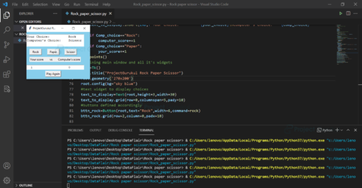 Python Program Rock Paper Scissors Game - Project Gurukul
