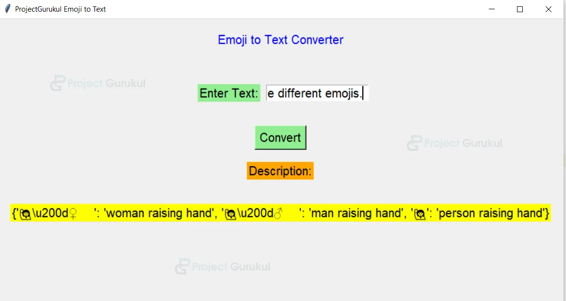 python emoji to text converter output